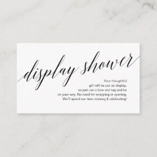 Tarjeta De Recepción Guión negro moderno, Display Shower