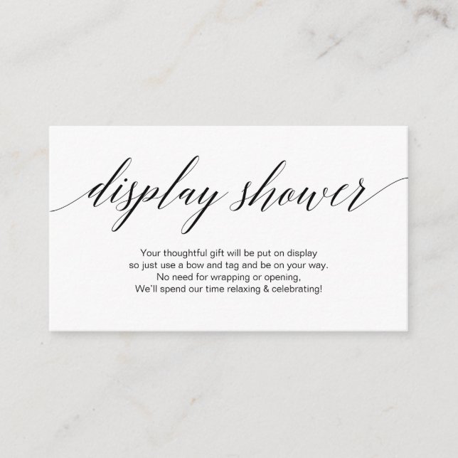 Tarjeta De Recepción Guión negro moderno, ducha de pantalla (Anverso)