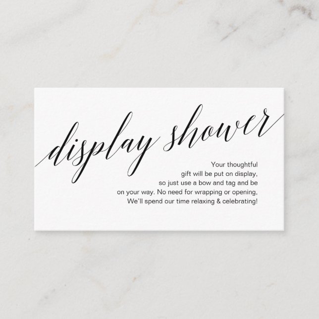 Tarjeta De Recepción Guión negro moderno, ducha de pantalla (Anverso)