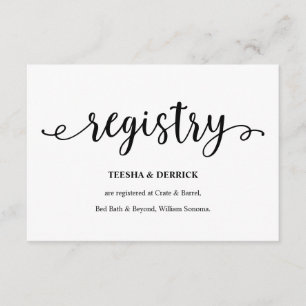 Tarjeta De Recepción Guión negro ruso, registro Boda