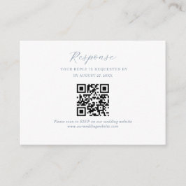 Tarjeta De Recepción Guión PRESUPUESTARIO Boda Azul Dusto Código QR Rsv