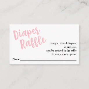 Tarjeta De Recepción Guión rosado de entrada de Diaper Raffle