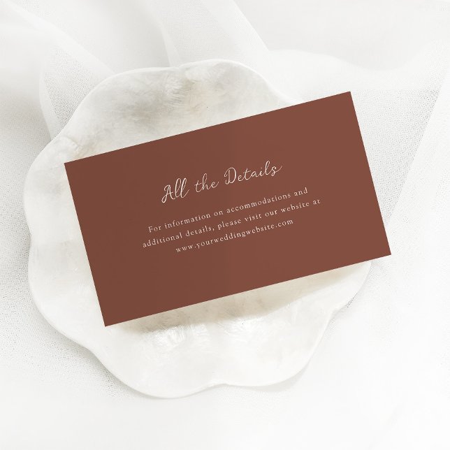 Tarjeta De Recepción Guión ruso | Detalles del Boda marrón (Subido por el creador)