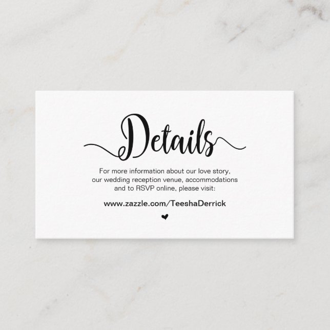 Tarjeta De Recepción Guión rústico de granja, detalles Bodas (Anverso)