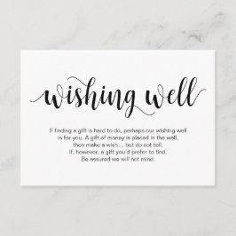 Tarjeta De Recepción Guión rústico, negro, Boda deseando bien