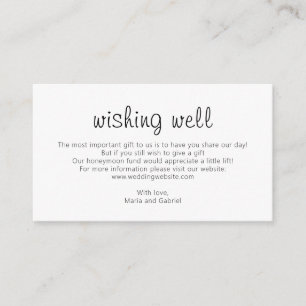 Tarjeta De Recepción Guión simple Boda blanco y negro Desear bien