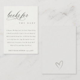 Tarjeta De Recepción Guión simple Libros Blancos en Negro para Baby Sho