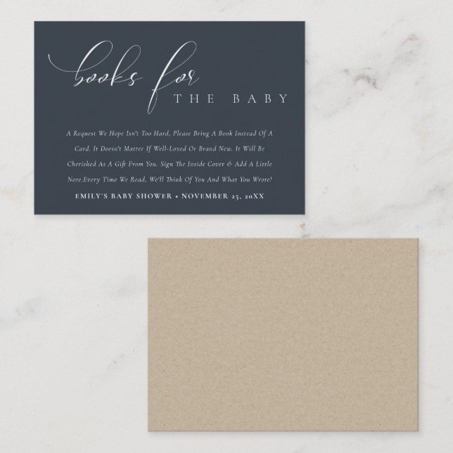 Tarjeta De Recepción Guión simple: Libros de la marina negra para bebé (Anverso / Reverso)