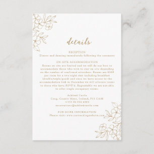 Tarjeta De Recepción Guirnalda de cerezo elegante de oro simple