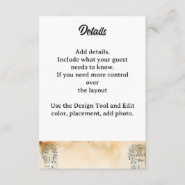 Tarjeta De Recepción Guitar Music Notes Flowers