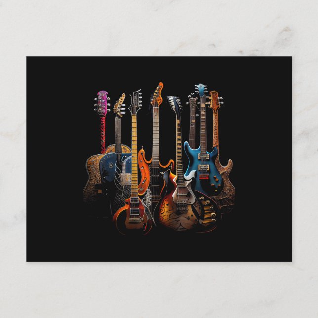 Tarjeta De Recepción Guitarras regalo guitarristas (Anverso)