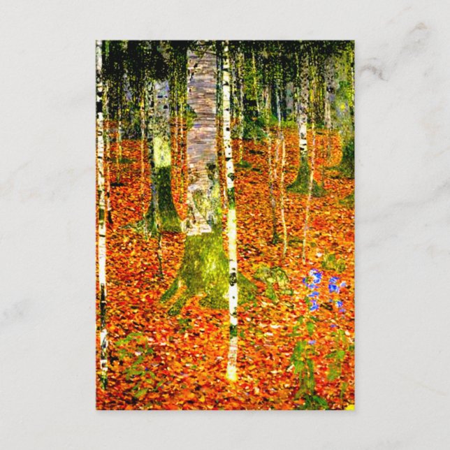 Tarjeta De Recepción Gustav Klimt Birch Trees (Anverso)