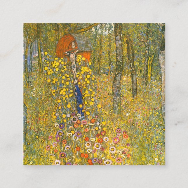 Tarjeta De Recepción Gustav Klimt Farm Garden con Crucifix (Anverso)