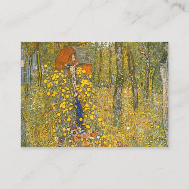 Tarjeta De Recepción Gustav Klimt Farm Garden con Crucifix (Anverso)