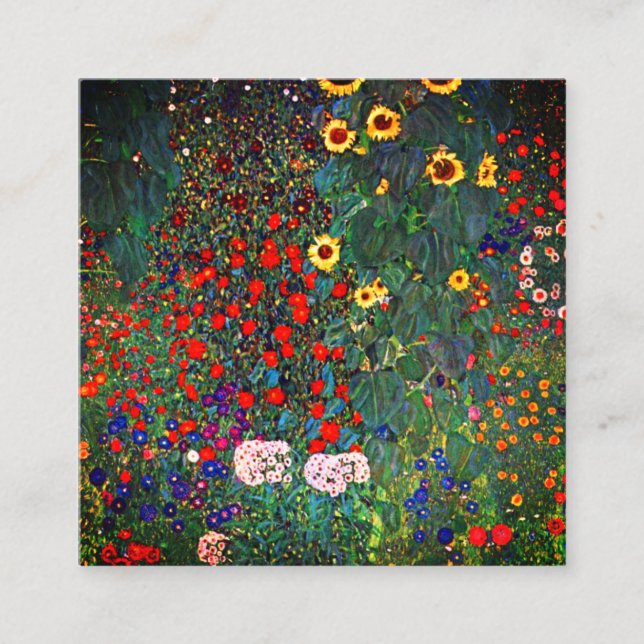 Tarjeta De Recepción Gustav Klimt Flower Garden (Anverso)