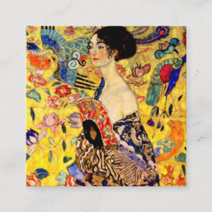 Tarjeta De Recepción Gustav Klimt Lady con ventilador