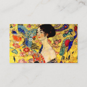 Tarjeta De Recepción Gustav Klimt Lady con ventilador