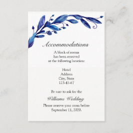 Tarjeta De Recepción Habitaciones azules. Detalles de la boda de invier