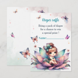 Tarjeta De Recepción Hada bonita sentada dentro de una flor