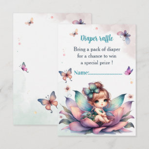 Tarjeta De Recepción Hada bonita sentada dentro de una flor