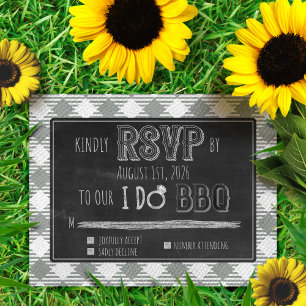 Tarjeta De Recepción Hago BBQ Boda Plata Verano/Primavera al Aire Libre