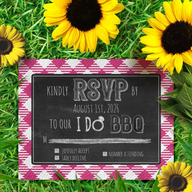 Tarjeta De Recepción Hago BBQ Verano al Aire Libre/Primavera Boda Rosa  (Subido por el creador)