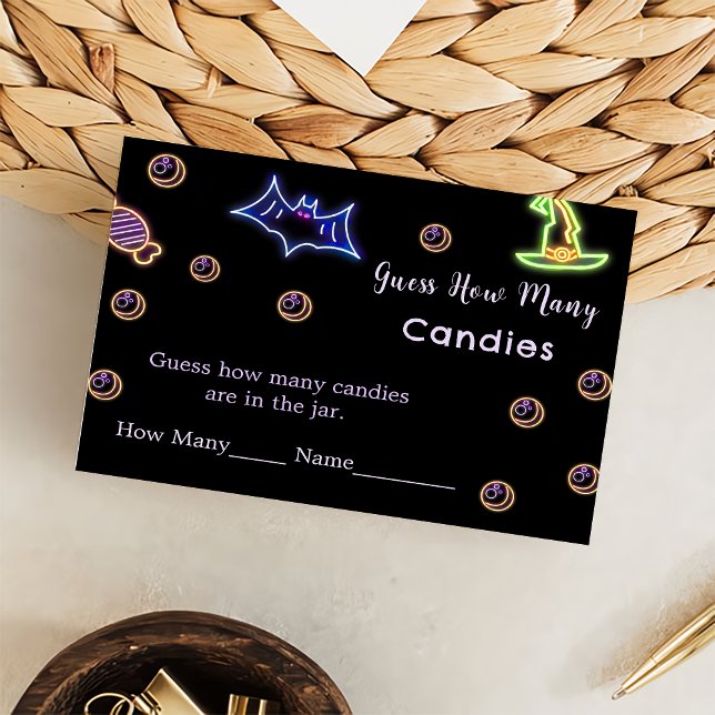 Tarjeta De Recepción Halloween adivina cuántas cartas de inclusión de j (Subido por el creador)