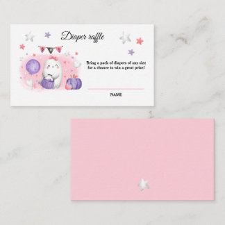 Tarjeta De Recepción Halloween Baby Girl Shower Diaper Raffle Card