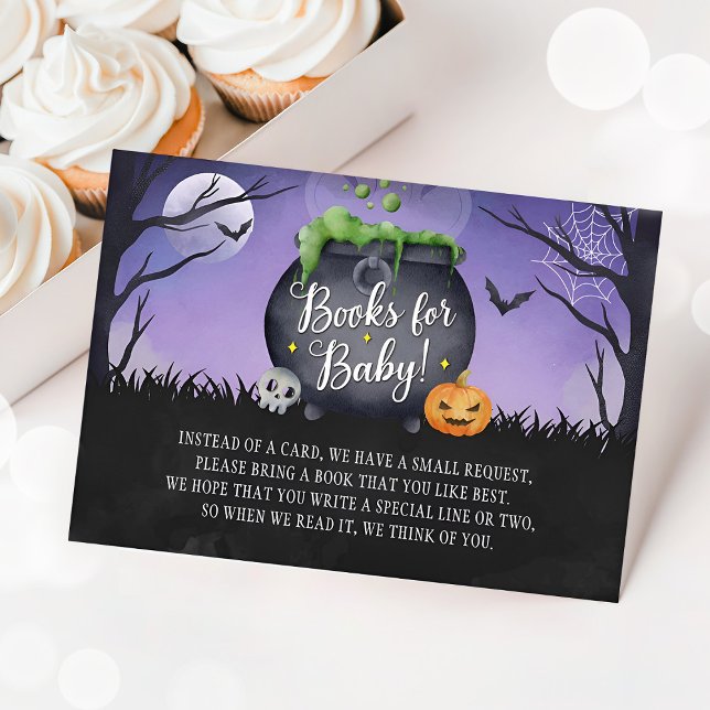 Tarjeta De Recepción Halloween Baby Shower Books for Baby Insert Card (Subido por el creador)
