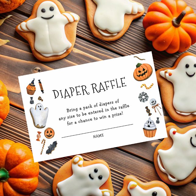 Tarjeta De Recepción Halloween Baby Shower Diaper Raffle (Subido por el creador)