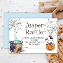 Halloween Baby Shower Diaper Raffle Boy Cute