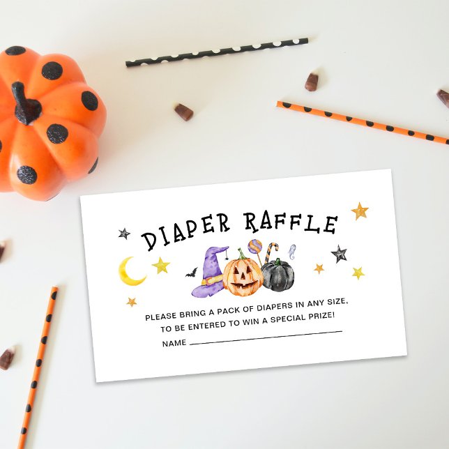 Tarjeta De Recepción Halloween Baby Shower Diaper Raffle Insert Card (Subido por el creador)