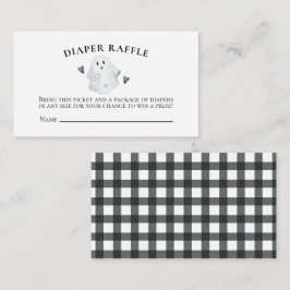 Tarjeta De Recepción Halloween Baby Shower Little Boo Diaper Raffle