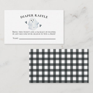 Tarjeta De Recepción Halloween Baby Shower Little Boo Diaper Raffle