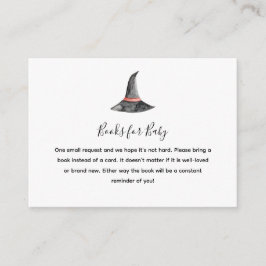 Tarjeta De Recepción Halloween Baby Shower Witch's Gorra libros QR Code