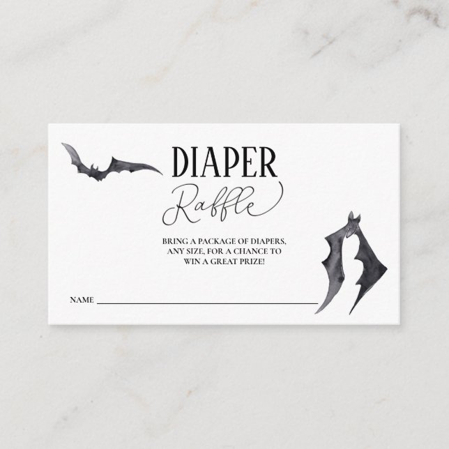 Tarjeta De Recepción Halloween bats Baby Shower Diaper Raffle (Anverso)