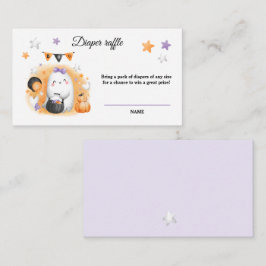 Tarjeta De Recepción Halloween Boo Chica Baby Shower Diaper Raffle Card