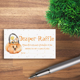 Tarjeta De Recepción halloween calabaza diaper raffre bebé ducha