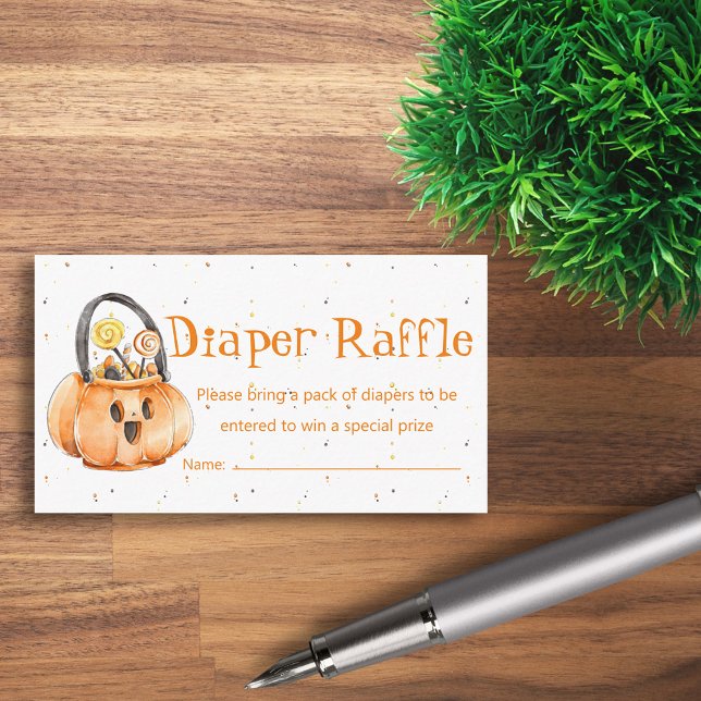 Tarjeta De Recepción halloween calabaza diaper raffre bebé ducha (Subido por el creador)