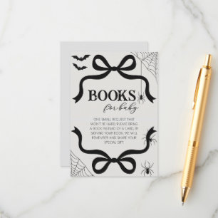 Tarjeta De Recepción Halloween devora libros de Baby Shower para bebé
