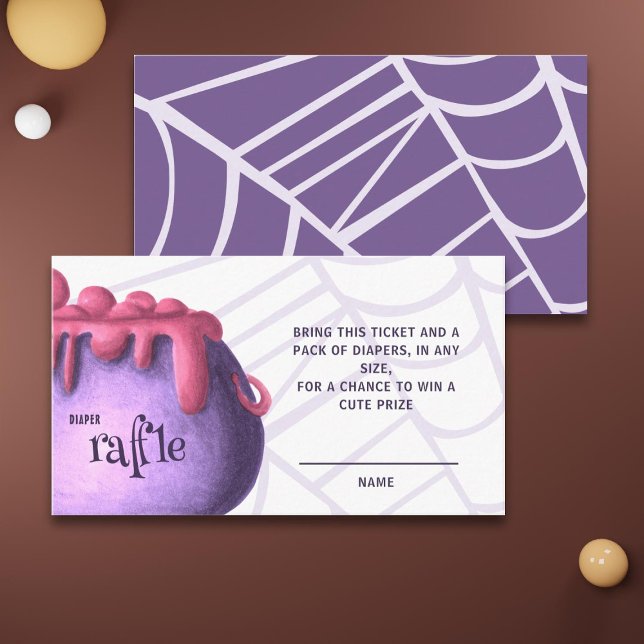 Tarjeta De Recepción Halloween Diaper Raffle Baby Shower (Subido por el creador)