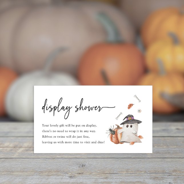 Tarjeta De Recepción Halloween Display Baby Shower (Halloween Baby Shower Display Shower Enclosure Card Autumn Fall A Little Boo Is Almost Due)