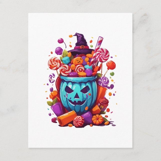 Tarjeta De Recepción Halloween divertido  (Anverso)
