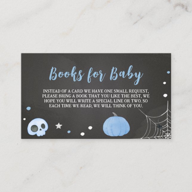 Tarjeta De Recepción Halloween es un libro de Baby Shower para bebé (Anverso)