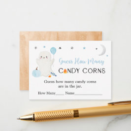 Tarjeta De Recepción Halloween fantasma azul adivina cuántos juegos