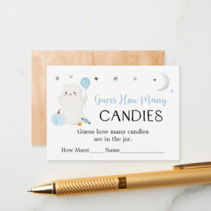 Tarjeta De Recepción Halloween fantasma azul adivina cuántos juegos