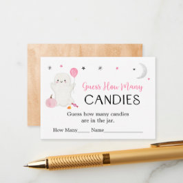 Tarjeta De Recepción Halloween fantasma rosa adivina cuántos juegos
