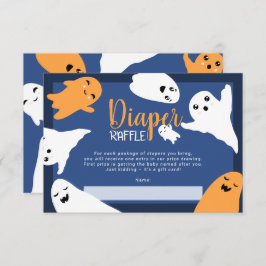 Tarjeta De Recepción Halloween fantasmas naranja rifa de pañales ducha 