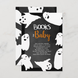 Tarjeta De Recepción Halloween fantasmas naranjas libros negros para be