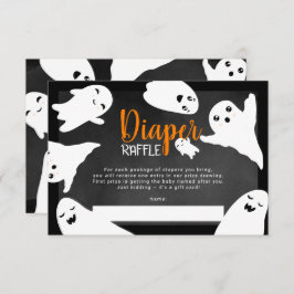 Tarjeta De Recepción Halloween fantasmas pañales negros rifa bebé ducha